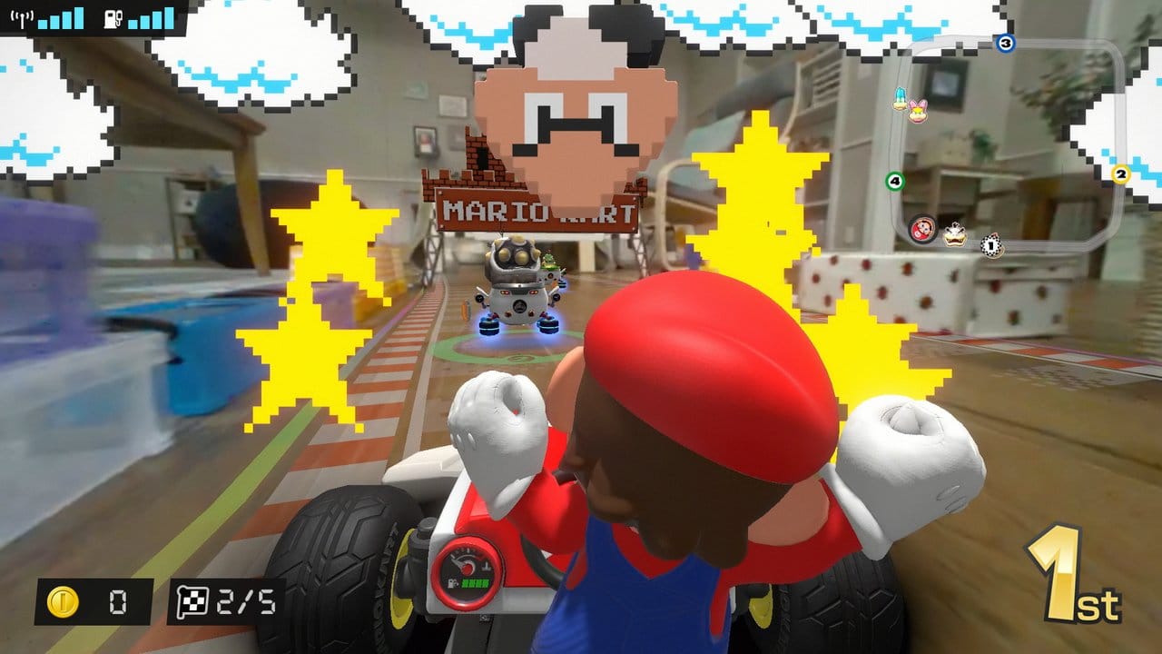 Die vielen Animationen auf dem Bildschirm können die Piloten bei "Mario Kart Live: Home Circuit" auch ablenken.