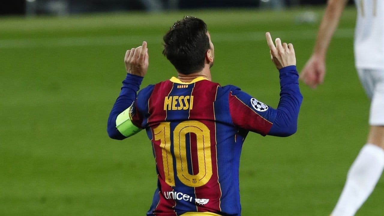 Barca's Lionel Messi bejubelt sein Tor zur 1:0-Führung.