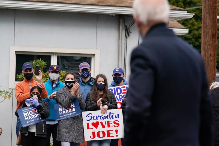 US-Wahl 2020: Joe Biden hat seiner Heimatstadt Scranton einen letzten Wahlkampfauftritt hingelegt.