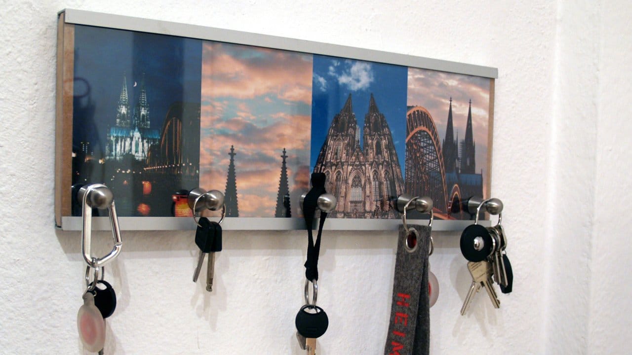 Ein selbst gebautes Schlüsselbrett. Ein selbst gebautes Schlüsselbrett.
