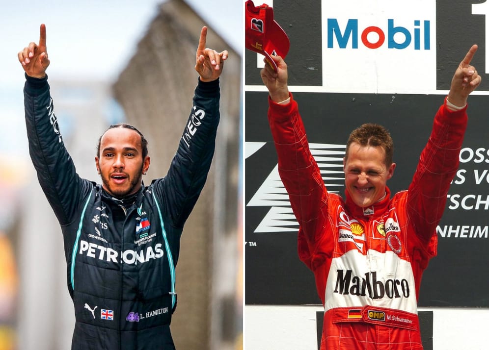 Meiste WM-Titel: Hamilton (7) und Schumacher (7) gleichauf.