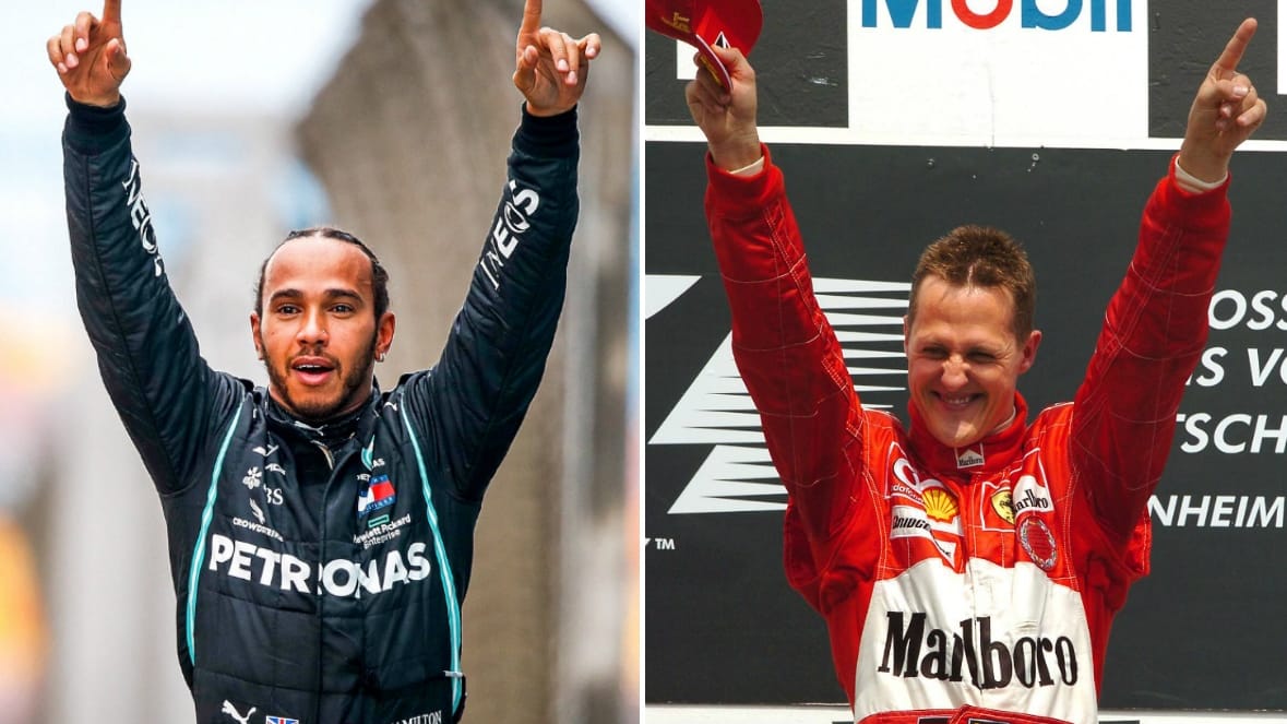 Meiste WM-Titel: Hamilton (7) und Schumacher (7) gleichauf.