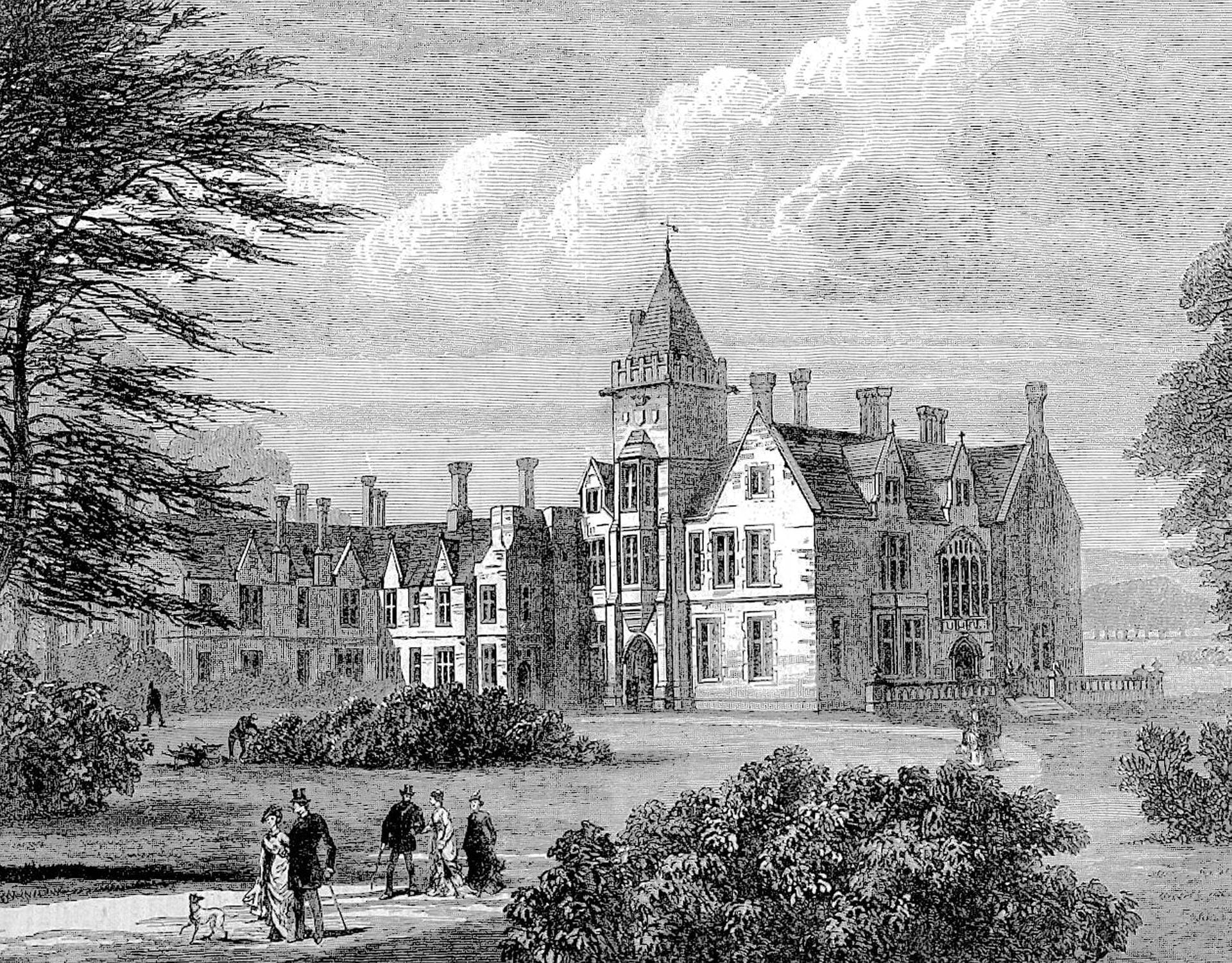 Bagshot Park: Diese Zeichnung aus dem späten 19. Jahrhundert zeigt den offiziellen Landsitz von Prinz Edward, dem jüngsten Sohn der Queen, und seiner Ehefrau Gräfin Sophie. Es liegt 18 Kilometer südlich von Windsor. (gemietet von der Krone)
