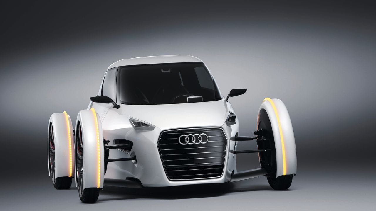 Was meinen Sie? Schaut diese futuristische zweisitzige Audi-Studie (Urban Concept) von 2011 mit ihren Kotflügeln nicht auch ein wenig nostalgisch aus?