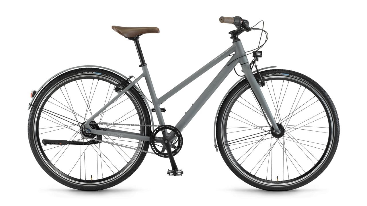 Sie haben die Wahl: Modelle wie dieses Damenrad von Winora gibt es auch noch mit klassisch höheren Oberrohr als Herrenrad im Angebot.
