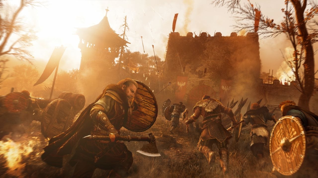 Schlachtengemälde: In "Assassin's Creed Valhalla" erobert der Spieler das mittelalterliche England - klar, dass das nicht ganz ohne bewaffnete Konflikte abläuft.