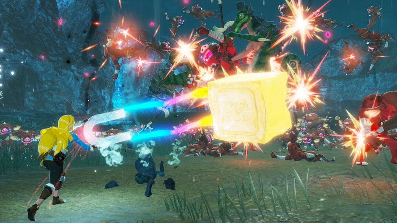 Magische Magneten: Viele Sonderfertigkeiten in "Hyrule Warriors" sind aus "Breath of the Wild" entliehen - funktionieren hier aber etwas anders. Magische Magneten: Viele Sonderfertigkeiten in "Hyrule Warriors" sind aus "Breath of the Wild" entliehen - funktionieren hier aber etwas anders.