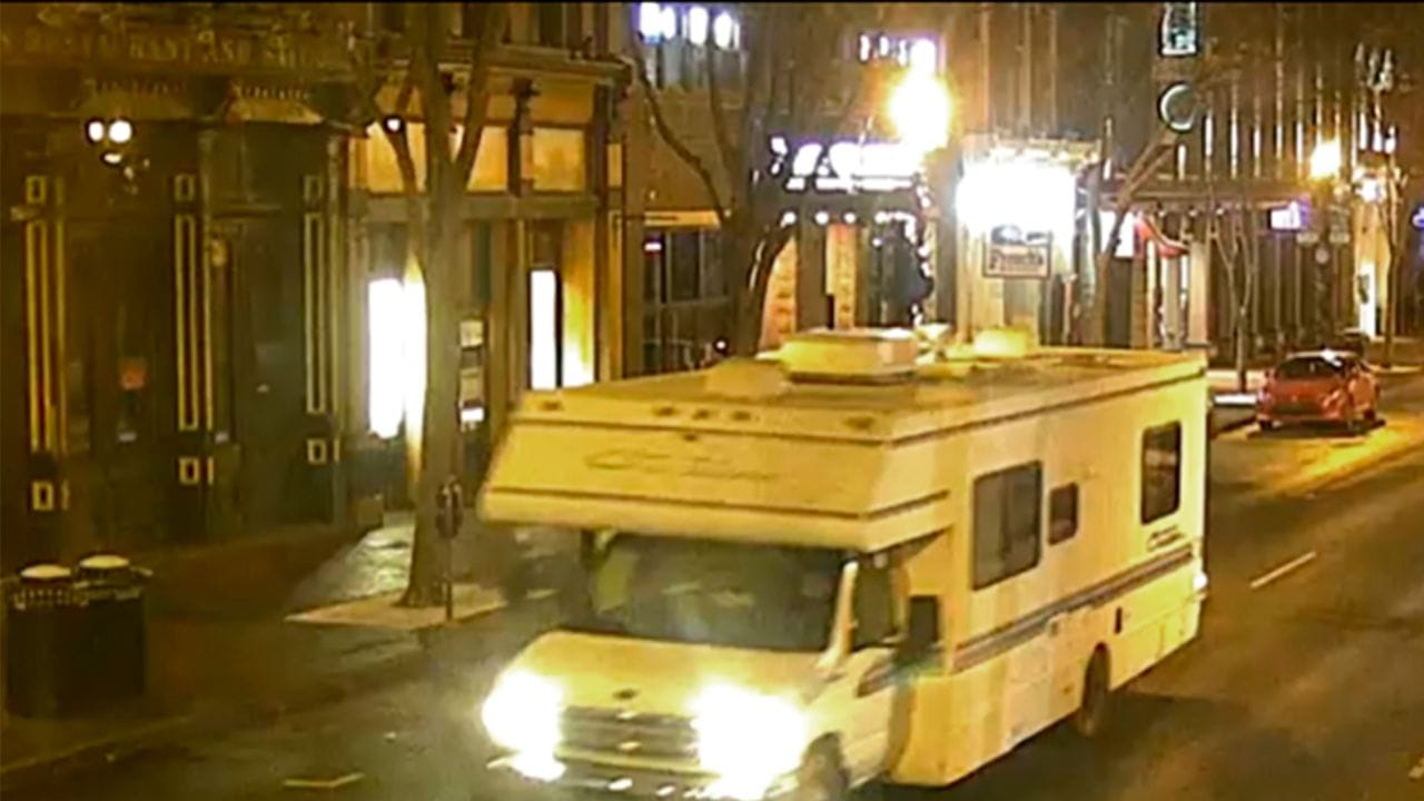 Der Wohnwagen, der mutmaßlich an der vorsätzlichen Explosion beteiligt war. Der Wohnwagen, der mutmaßlich an der vorsätzlichen Explosion beteiligt war.
