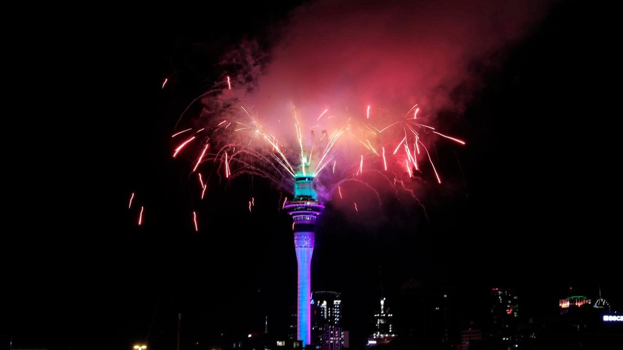 Feuerwerk in Neuseeland.