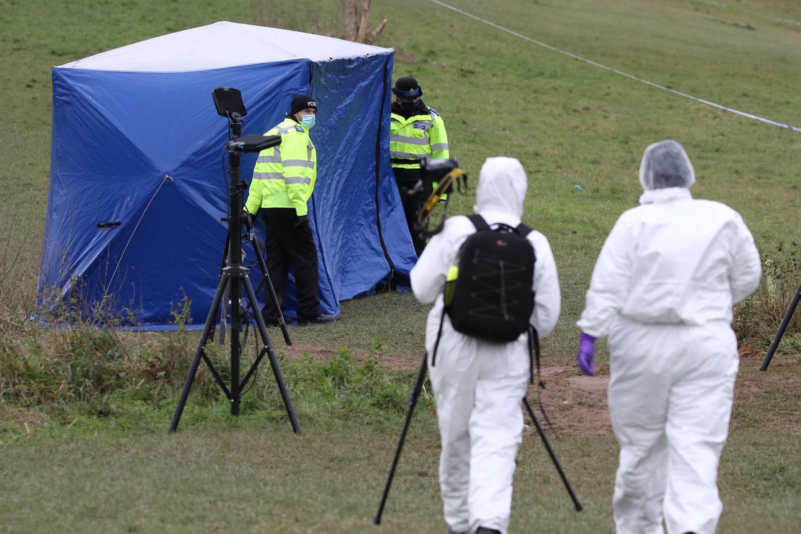 Spurensicherung am Ort der tödlichen Messerattacke: Ein 13-Jähriger wurde Anfang Januar in Reading, westlich von London, von Gleichaltrigen erstochen.