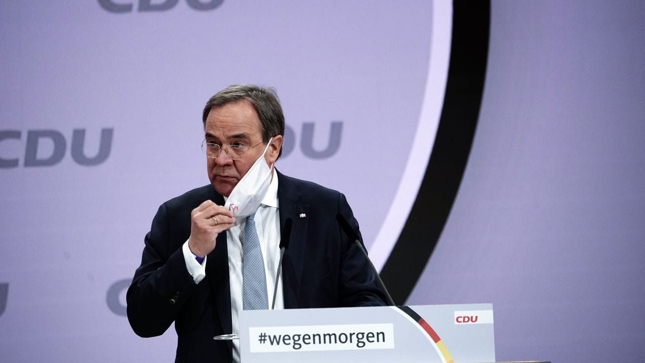 Der neue Parteivorsitzende Armin Laschet spricht zum Abschluss beim digitalen Bundesparteitag der CDU.