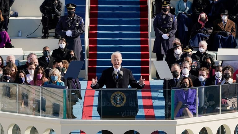 US-Präsident Joe Biden hält seine Antrittsrede.