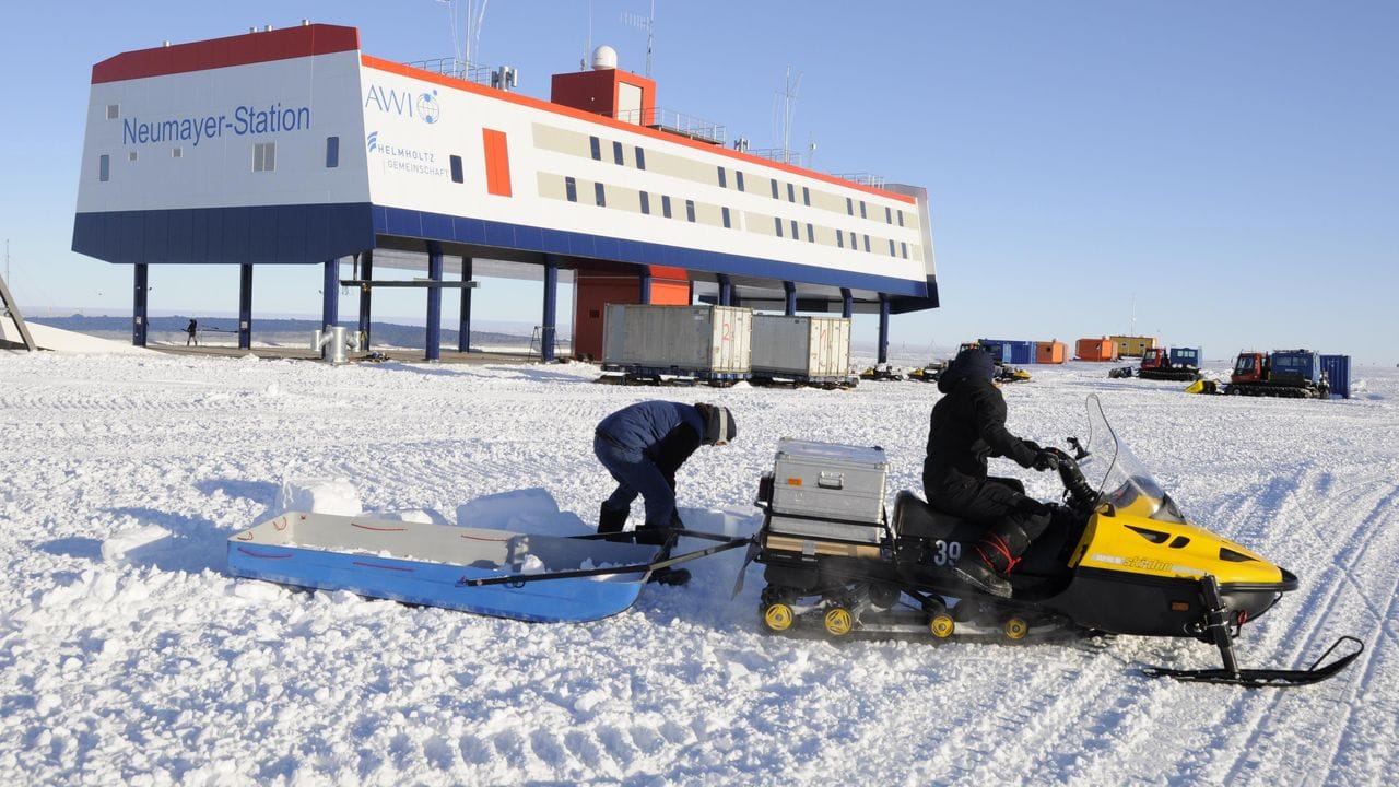 Die deutsche Forschungsbasis Neumayer-Station III in der Antarktis.