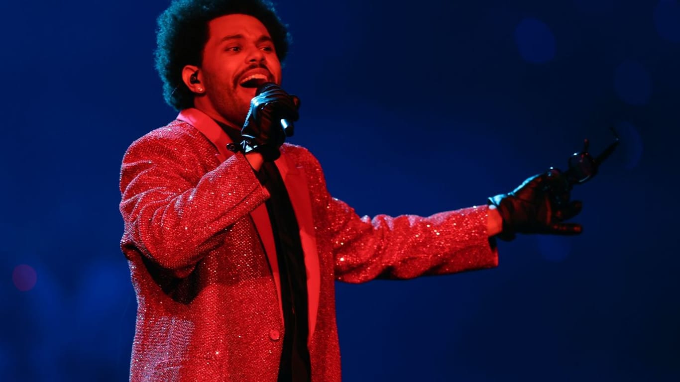Rapper The Weeknd bei seiner Halbzeitshow.