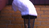 Diese Schneemütze hat der Winter über Nacht auf eine Laterne gezaubert. Alfred Gogolin hat sie entdeckt und gleich festgehalten.