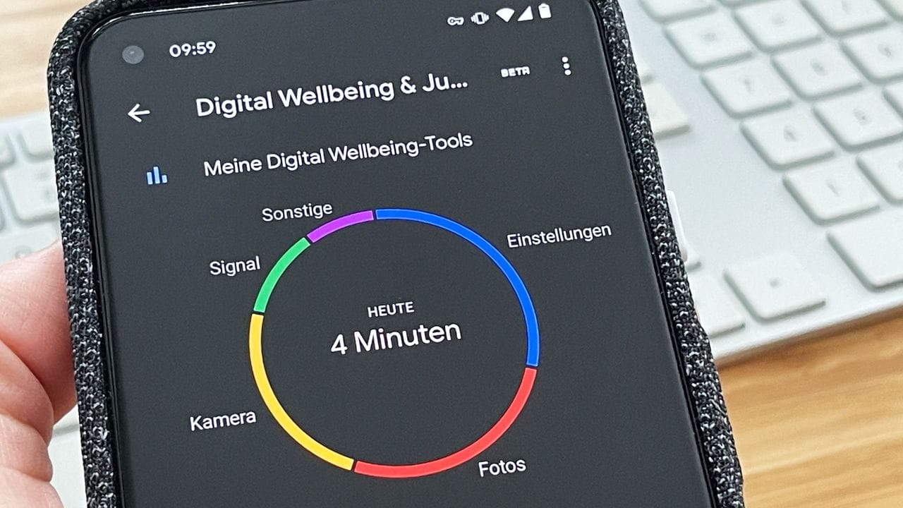 Androids Digital Wellbeing gibt Übersicht über die Smartphone-Nutzung.