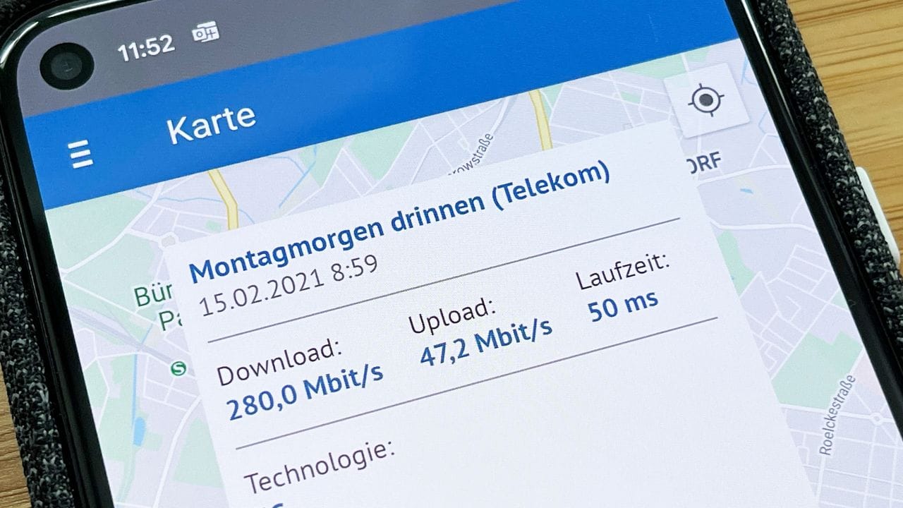 Ziemlich flott, aber nicht wirklich schneller als ein gutes LTE-Netz: Mit 280 Megabit pro Sekunde ist die 5G-Antenne im Herzen von Berlin Prenzlauer Berg allerdings schnell genug für so ziemlich alles, was man mit einem Smartphone so anstellen kann.