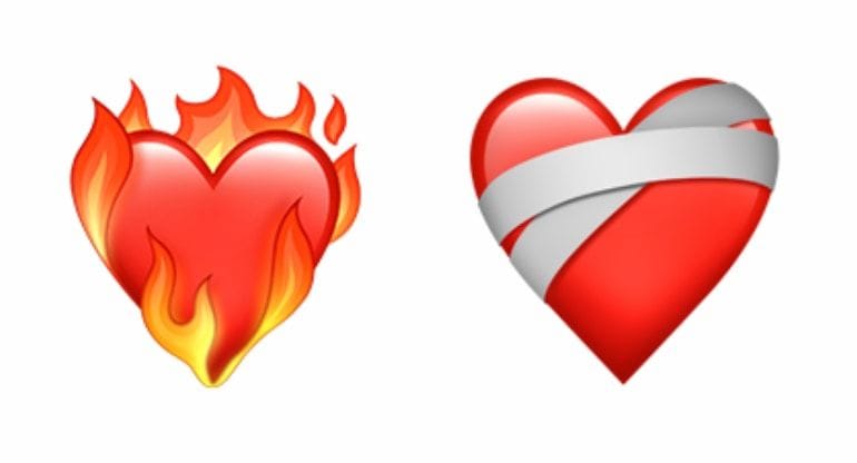 Zudem können Nutzer nun zwei neue Herz-Emojis verwenden: ein Herz in Flammen und ein Herz mit Verband.