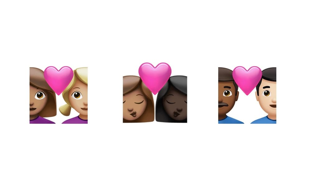 Bei den Paar-Emojis können Nutzer nun mehr Hautfarben wählen.