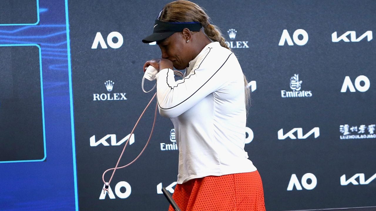 Serena Williams zeigte bei der Pressekonferenz nach ihrer Niederlage Emotionen.