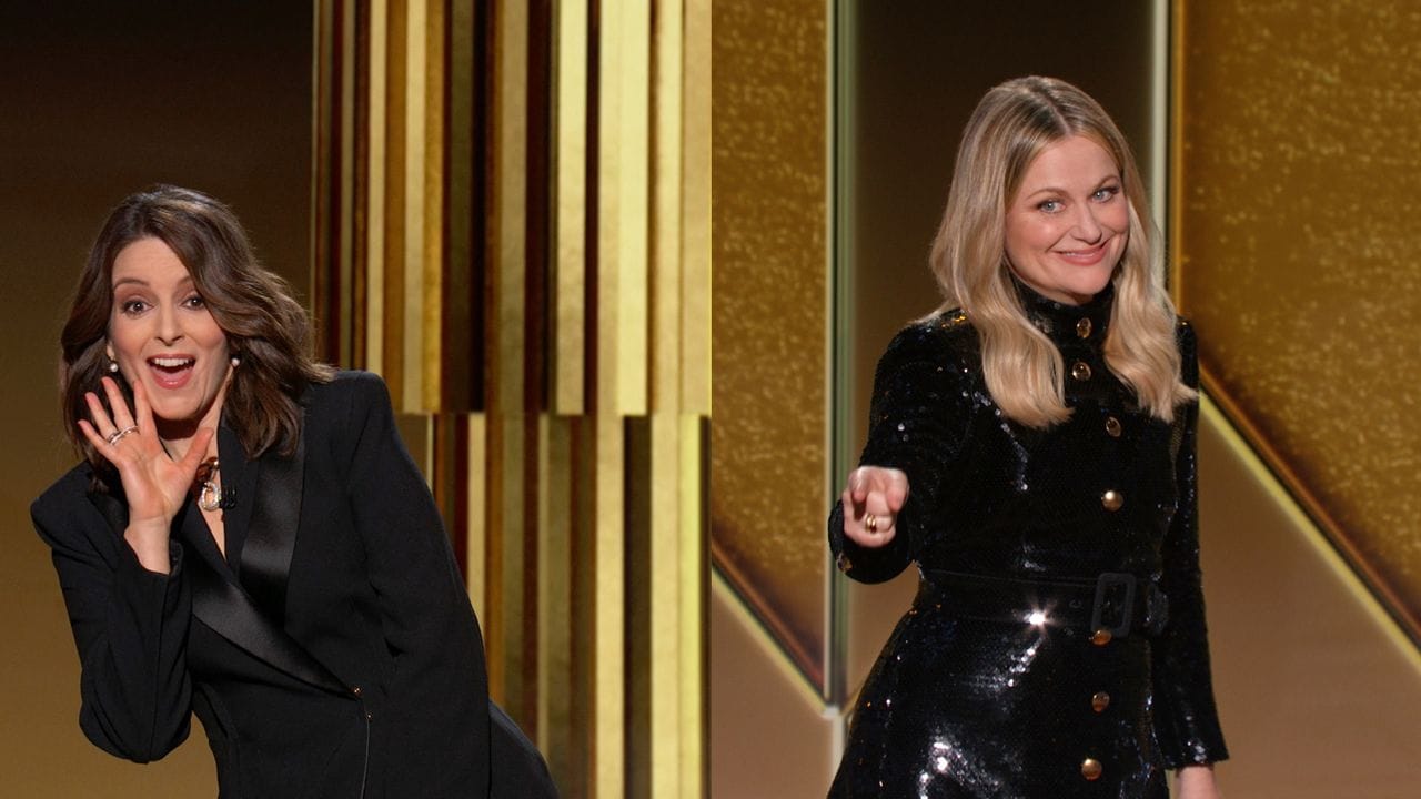 Getrennt und doch zusammen: Tina Fey (l) und Amy Poehler moderierten die Golden Globes von New York und Beverly Hills aus.