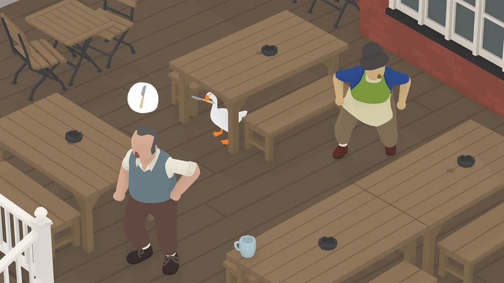 Was heckt die Gans wohl als nächstes aus? "Untitled Goose Game" lässt Spieler Schabernack treiben und erzählt auch die Geschichte der Gans.