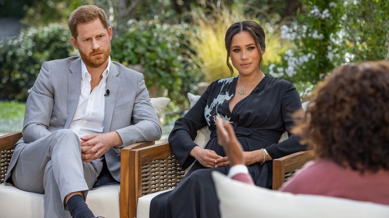 Prinz Harry und Herzogin Meghan sprechen mit Oprah Winfrey über das Leben am britischen Königshaus. Prinz Harry und Herzogin Meghan sprechen mit Oprah Winfrey über das Leben am britischen Königshaus.