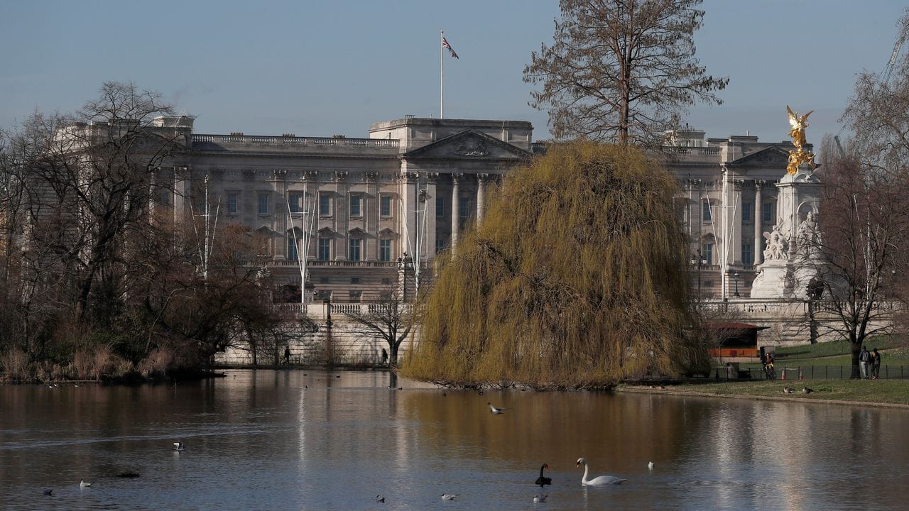 Blick auf den Buckingham Palace. Blick auf den Buckingham Palace.