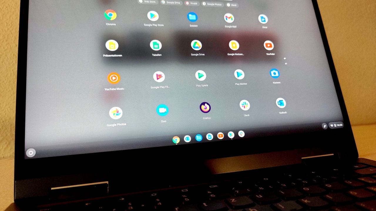 Ein bisschen wenig los auf dem Display - Chrome OS ist ein sehr puristisches Betriebssystem.