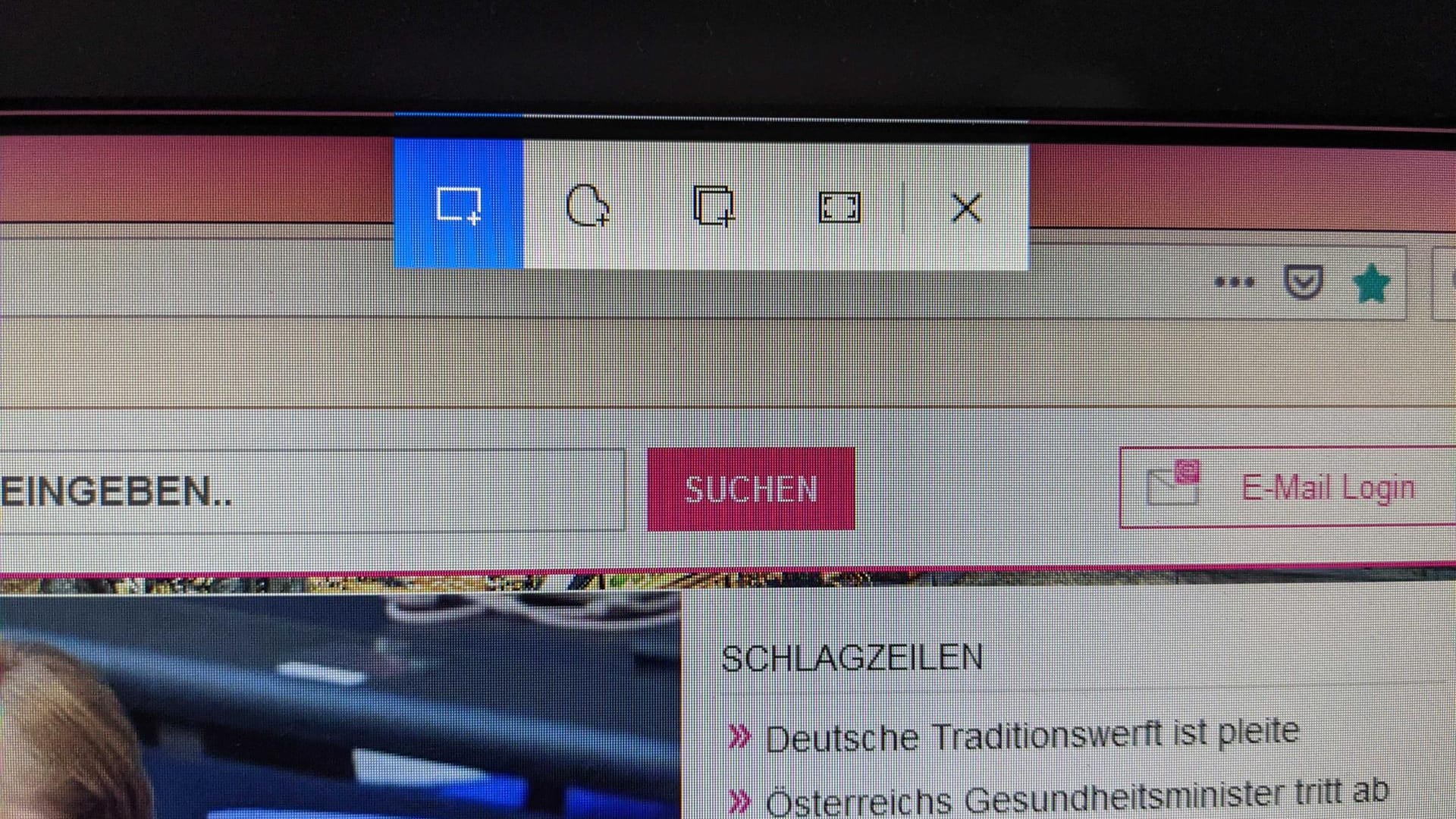 Mit der Tastenkombination [Windows-Taste] + [Shift] + [S] öffnet sich der Werkzeugkasten für Screenshots unter Windows 10.