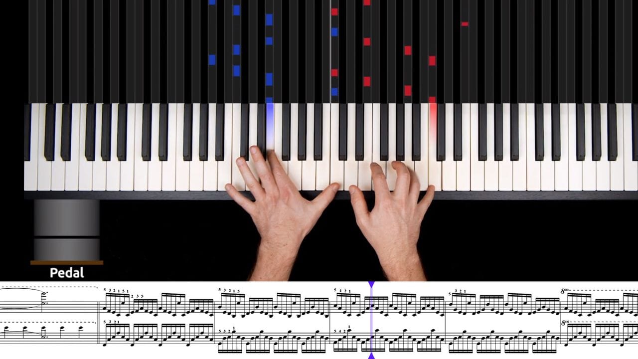 Für Klavierspieler: Music2me arbeitet mit Vogelperspektive und Pedalerkennung.