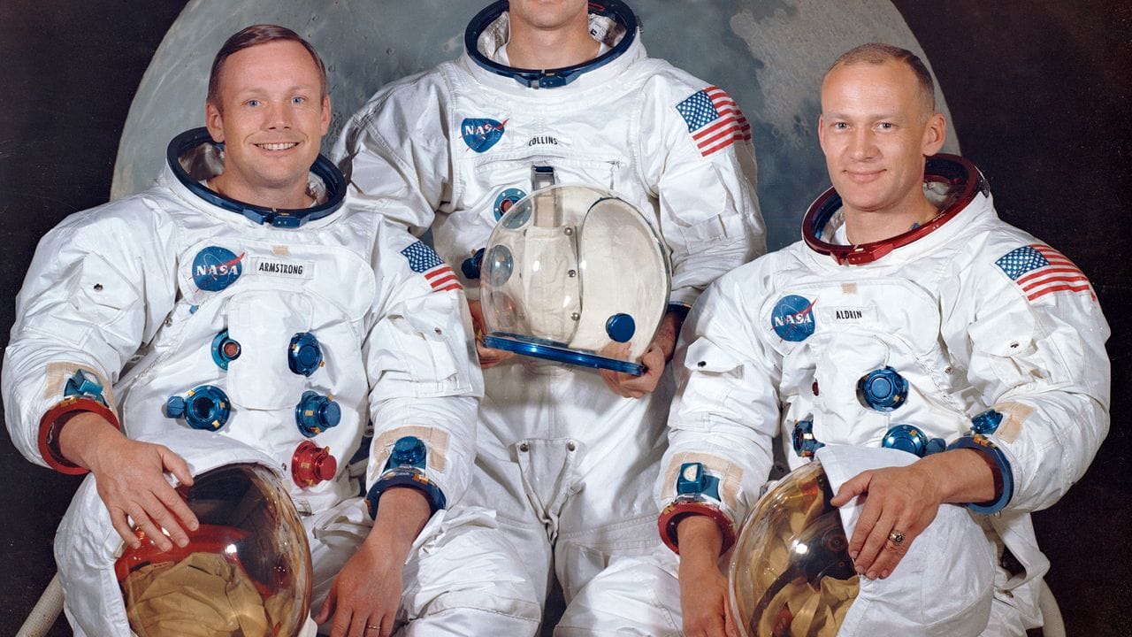Die Besatzung der Apollo 11: Neil Armstrong (l-r), Michael Collins, und Edwin E.