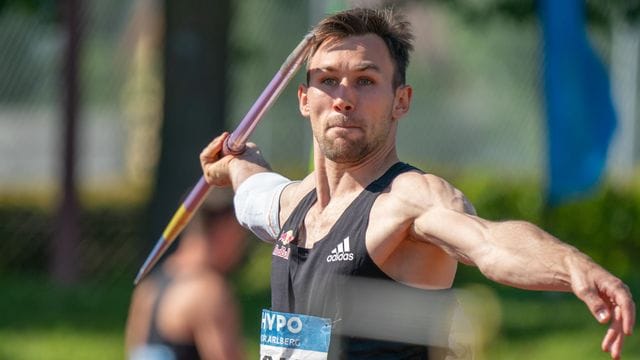 Niklas Kaul beim Speerwurf in Götzis.