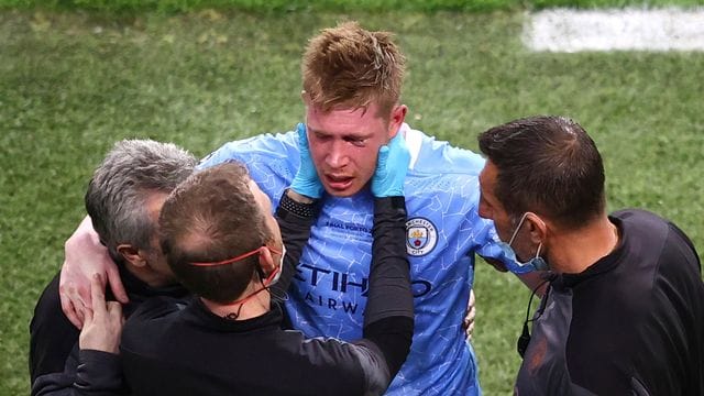 Kevin De Bruyne verletzte sich im Champions-League-Finale.