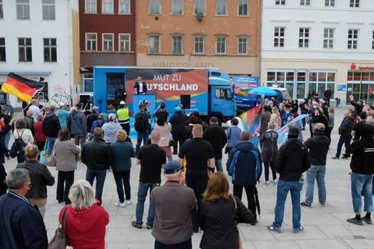 AfD-Wahlkampfveranstaltung in Weißenfels.