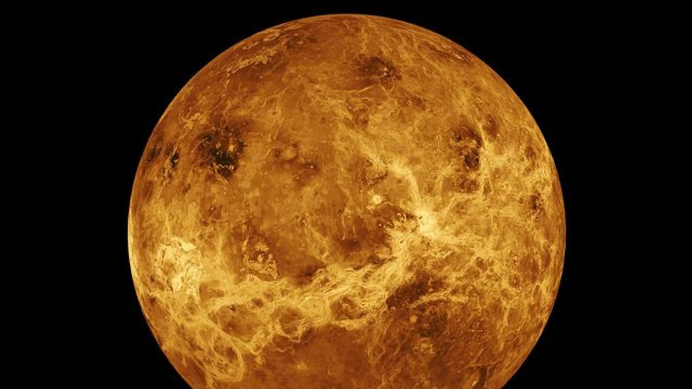 Das von der NASA zur Verfügung gestellte Foto zeigt den Planeten Venus, erstellt mit Daten der Raumsonde Magellan und des Pioneer Venus Orbiter.