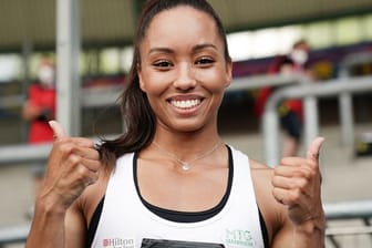 Siegte mit 4,30 Metern: Stabhochspringerin Jaqueline Otchere, die neue Deutsche Meisterin.