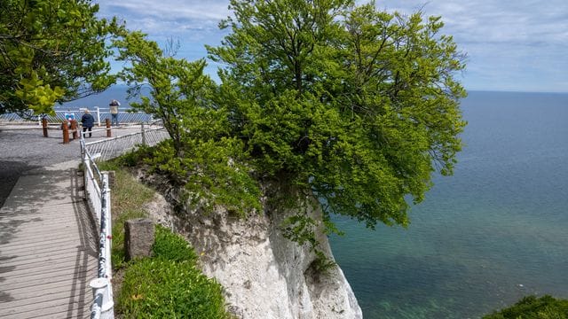 Der Aussichtspunkt Königsstuhl an der Steilküste im Nationalpark Jasmund auf der Insel Rügen. Der Aussichtspunkt Königsstuhl an der Steilküste im Nationalpark Jasmund auf der Insel Rügen.