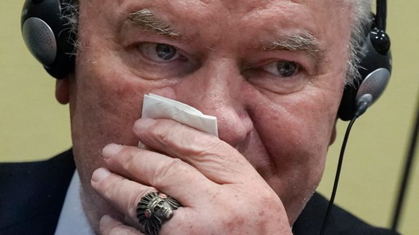 Der ehemalige bosnisch-serbische Militärchef Ratko Mladic im Gerichtssaal.