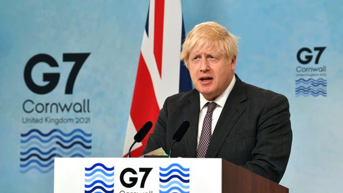 Der britische Premier Boris Johnson am letzten Tag des G7-Gipfels.