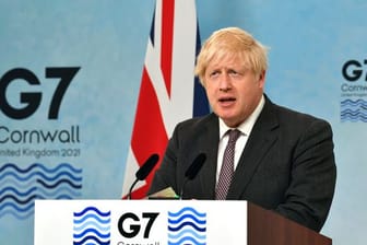 Der britische Premier Boris Johnson am letzten Tag des G7-Gipfels.