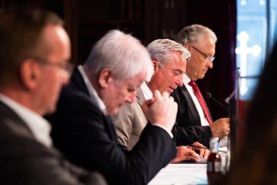 Boris Pistorius, Horst Seehofer, Thomas Strobl und Joachim Herrmann bei der Innenministerkonferenz.