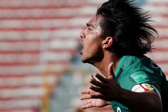 Boliviens Marcelo Martins feiert einen Treffer bei der WM-Qualifikation 2020 in Südamerika.