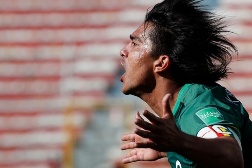 Boliviens Marcelo Martins feiert einen Treffer bei der WM-Qualifikation 2020 in Südamerika.