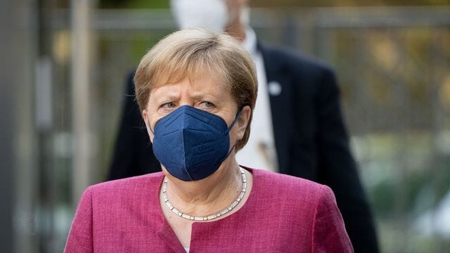 Bundeskanzlerin Angela Merkel bei der Klausur der Spitzen von CDU und CSU in Berlin.