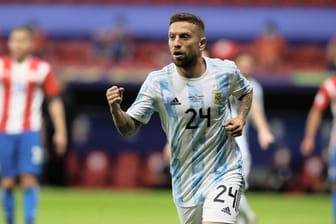 Argentiniens Alejandro Gomez feiert den Führungstreffer gegen Paraguay.