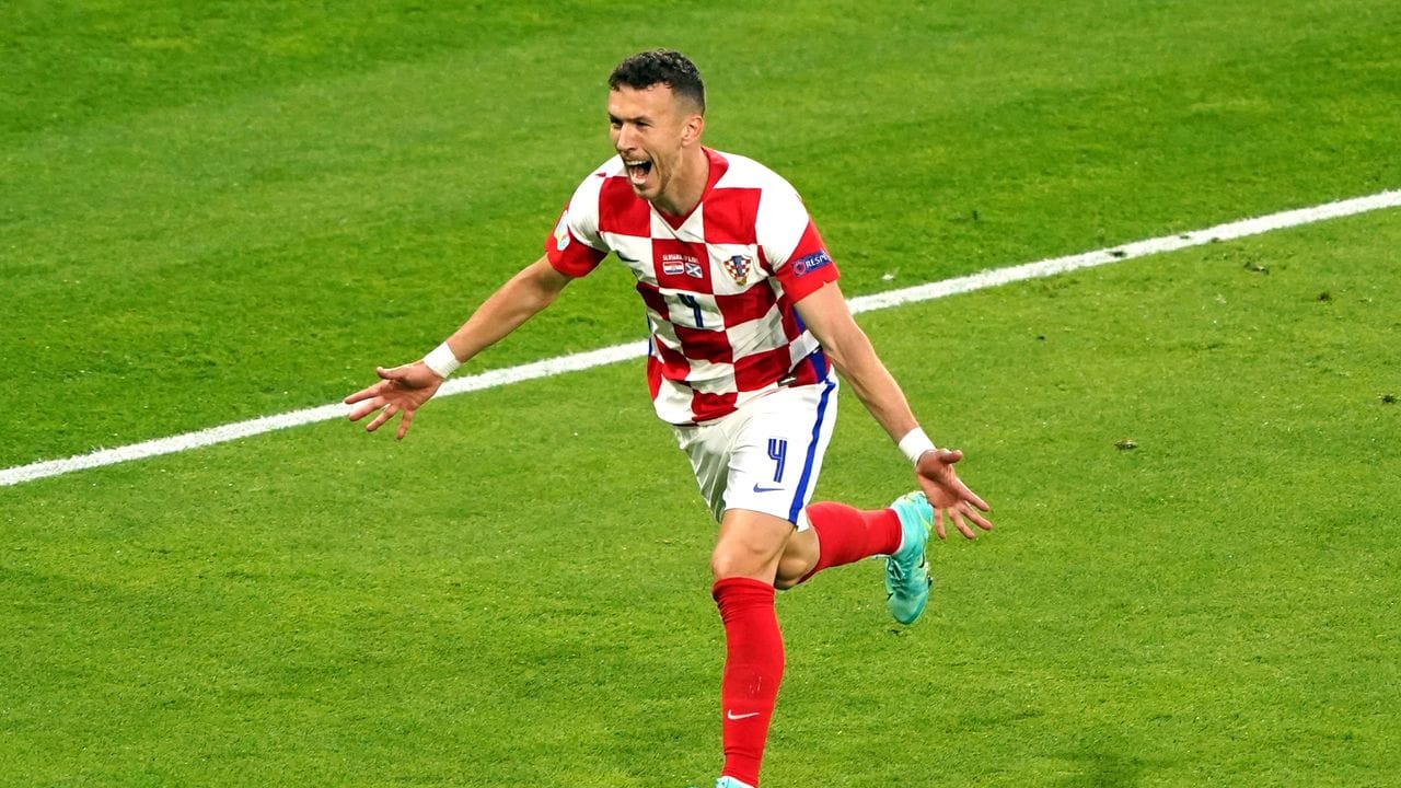 Kroatiens Ivan Perisic feiert das 3:1.