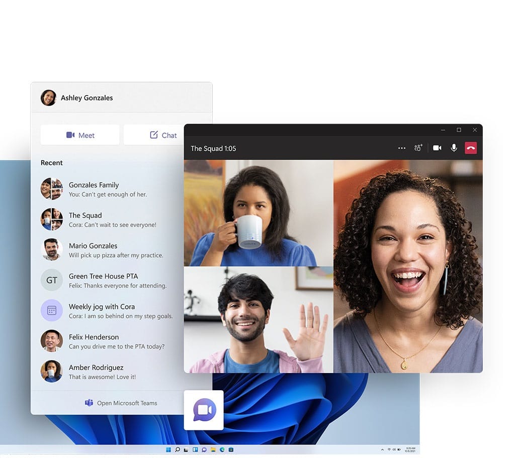 Microsofts Videocall-Tool Teams wird in Windows 11 bereits im Betriebssystem integriert sein.