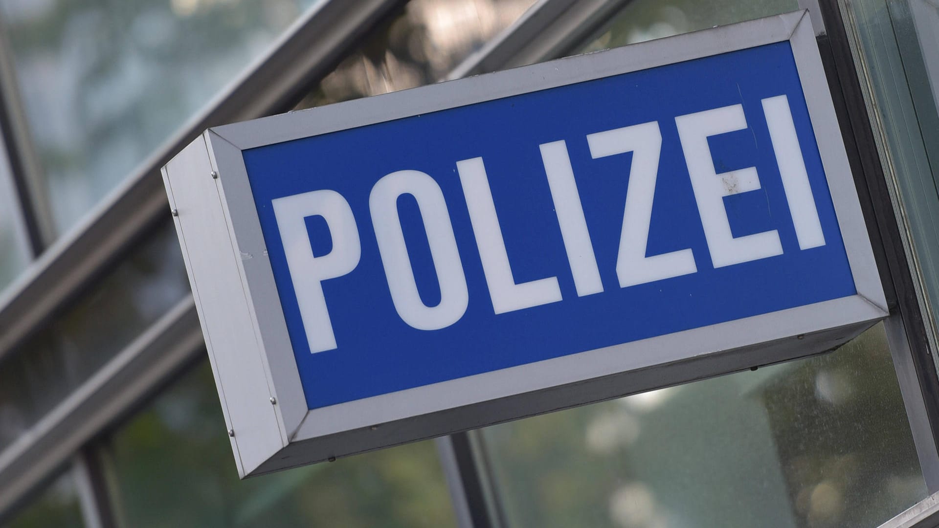 Ein Schild an einer Polizei-Wache (Symbolbild): Der Mann versuchte, die Tür einzutreten.