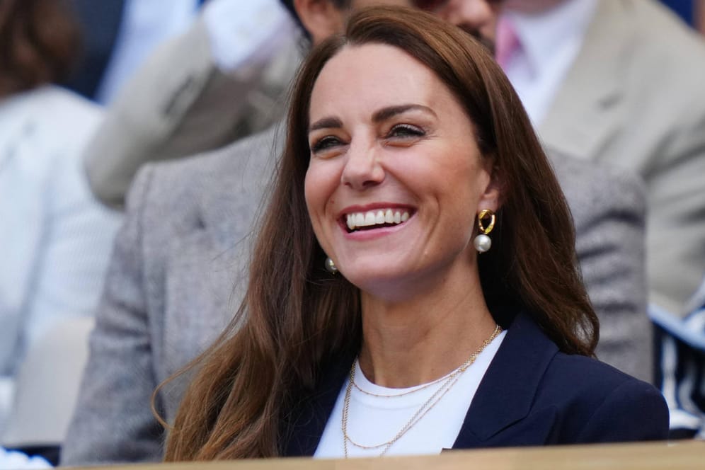 Wimbledon 2021: Herzogin Kate auf der Tribüne während des Tennisturniers.